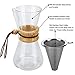 OAMCEG Pour Over Coffee Maker, 20 OZ Borosilicate Glass Carafe and Reusable Stainless Steel Permanent Filter Manual Coffee Dripper Brewer with Real Wood Sleeve