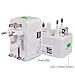 Aitmexcn Universal Travel Adapter, All in One International Power Adapter, Portability& Lightweight Worldwide Plug with Dual USB, Surge Protector for UK, EU, AU, Asia Covers 150+Countries