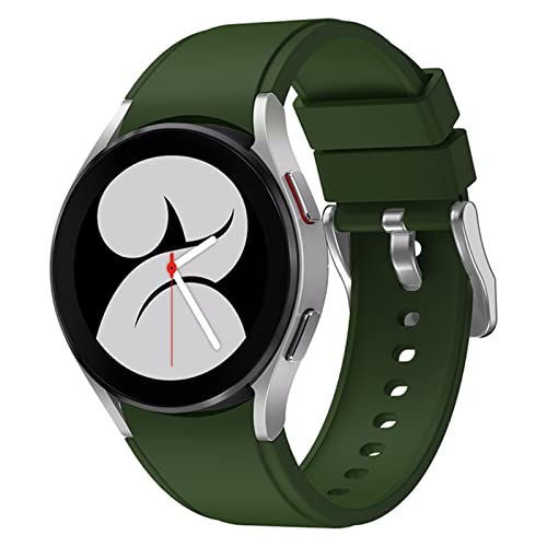 20mm Original Silicone WatchBand Strap for Samsung Galaxy Watch 4 40 44MM/Classic 42 46mm Smartwatch Wristband Bracelet (Color : Army Green, Size : Watch4 Classic 46mm)