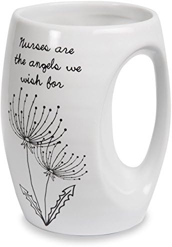 H2Z tableware Nurses are the Angels We Wish for Ceramic Hand Warmer Mug, White
