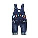 KIDSCOOL SPACE Baby Boy Girl Jean Overalls,Toddler Denim 3D Monkey Dungarees Pants,Blue,12-18 Months