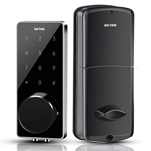 Smart Door Lock, InteTrend Electronic Deabolt Locks with Touchscreen, Work with APP Control(Bluetooth), Passcode and Key. - Keyless Entry Door Lock with Auto-Lock for Home/Hotel/Apartment, Black Smart Door Lock, InteTrend Electronic Deabolt Locks with Touchscreen, Work with APP Control(Bluetooth), Passcode and Key. - Keyless Entry Door Lock with Auto-Lock for Home/Hotel/Apartment, Black