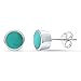 Turquoise Bezel Stud .925 Sterling Silver Earrings