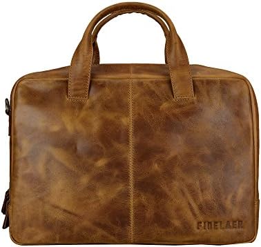 Finelaer Leather Laptop Messenger Bag For Women 15 inch