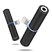 ElementDigital Dual Lightning Splitter Adapter Lightning to 3.5mm Headphone Jack Splitter, 8 Pin Lightning to 3.5mm Headphone Jack Adapter Converter Cable for iPhone 7 / 7 Plus (Black)