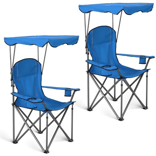 ALPHA CAMP Heavy Duty Camping Chair with Sunshade