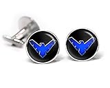 Nightwing Cufflinks, Night Wing Tie Clip Tack, Batman Jewelry, Batman Cuff Links Link, Justice League Suicide Squad Avengers