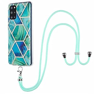 TYWZ Case Ketting Mobiele Telefoon Cover met Cord Strap voor Samsung Galaxy S20 Plus, Marmer Design Case Met Verstelbare…