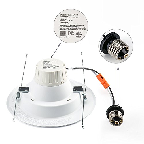 Brizled Recessed Lighting Fixture, 6" Inch Dimmable Recessed LED Downlight 5000K (Daylight White), LED Ceiling Light 13W (100W Replacement), 1150Lumens, ETL Certified, 4-Pack