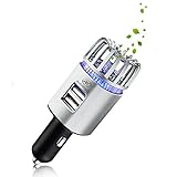 AutoKraze Car Air Purifier With 2 USB Ports - Portable Car Ionizer Air Purifier Plug In - Car Deodorizer Air Freshener - Removes Bad Odors, Smoke, Dust, Pollen, Pet Smell, And Food Smell