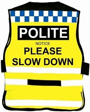 Equisafety Horse Rider Polite Hi-Viz Waistcoat Please Slow Down XL (UK 18-22)