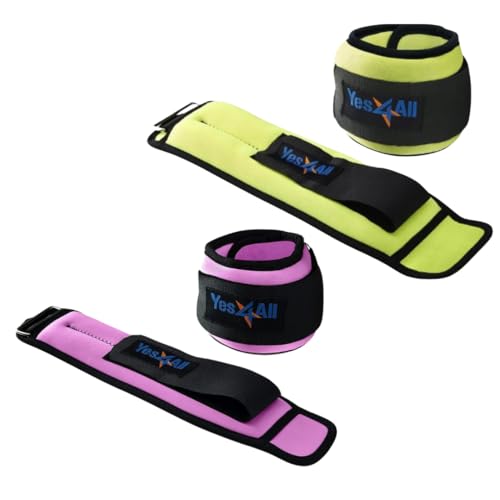 Yes4All Combo Handgelenk und Knöchelgewichte (0,7 kg + 1,4 kg) mit verstellbarem Gurt – zum Joggen, Gymnastik, Aerobic