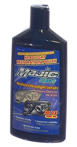 Majic Headlight Lens Cleaner & Sealant, Restores Clarity and Removes Haze from Translucent Plastics, 10 Oz.
