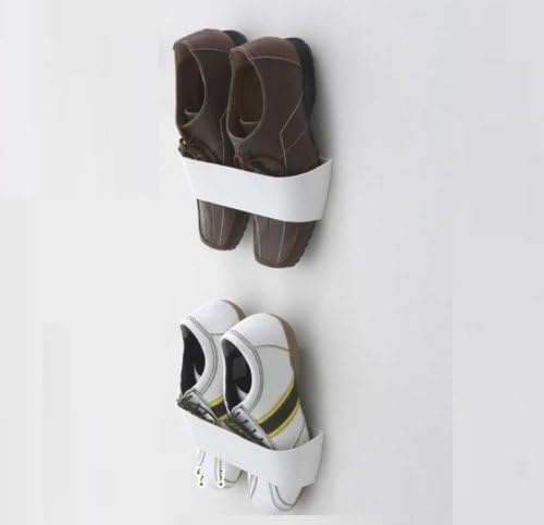 Amazon Co Jp コレですっきり シューズホルダー 2個セット マルチマグネットタイプ ホワイト オリジナルレザーキーホルダー付 靴ホルダー 靴 収納 ホーム キッチン