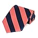 tiemart Striped Tie (Bright Coral and Navy Blue)