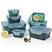 GOURMETmaxx 02914 BPA-Free Food Storage Container-Set, 14 Pieces | Suitable for Dishwasher, Freezer, Microwave | Clip Lid Food Container | Air tight, liquid proofed and Aroma Safe