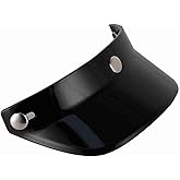 GOTOTOP Motorcycle Helmet Peak Visor, 3 Snap Sun Shade for 3/4 Open Face Retro and Half Helmets (Black)