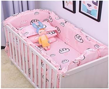 5Pcs Cartoon Cotton Baby Crib Bumpers Newborn Bedding Sets for Baby Safety S