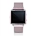 For Fitbit Blaze Band, Wearlizer Milanese Loop Watch Band Replacement Stainless Steel Bracelet Strap With Metal Frame for Fitbit Blaze - Rose Gold Pink Large