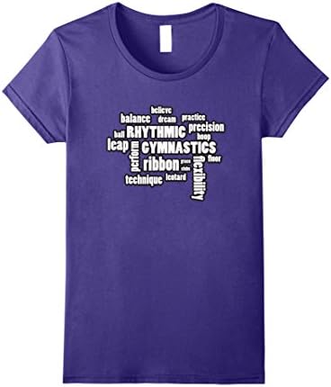 Womens Rhythmic Gymnast Words T-Shirt Small Purple
