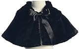 Sweet Kids Girls Faux Fur Cape with Satin Tie