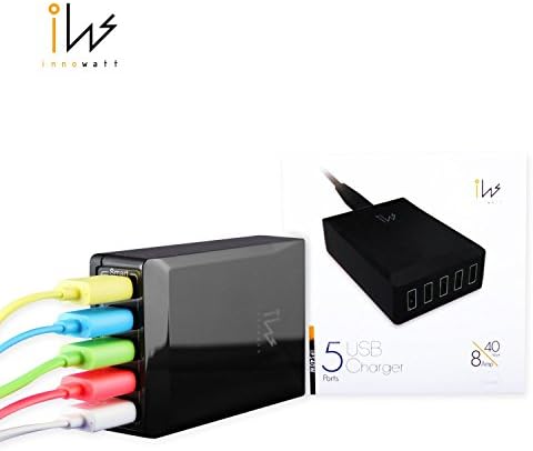 innowatt Smart Power SOHO (40W/8A Adapter with 5 USB Ports) (Black)