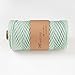 SHEweave Macrame Cord Natural Cotton 3 Strands Twisted Macrame Rope 3MM×100M(109Yards) Cord Rope for Macrame Wall Hanging Plant Hanger DIY Craft Making Knitting (Light Cyan)