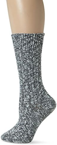 Wigwam Women's Cypress Classic Lightweight Outdoor Casual Crew Boot Sock, White/Black, Medium