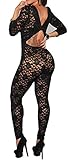 made2envy Lace Overlay Nude Illusion Keyhole Back Ju (XL, Black) C6283BLK-XL