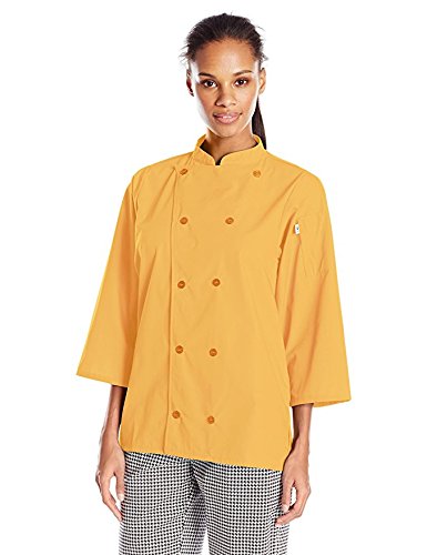 Uncommon Threads Unisex Epic 3/4 Sleeve Chef Shirt, Sunflower, Large