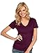 Kavio! Women Sheer Jersey Deep V Neck Short Sleeve Pinot L