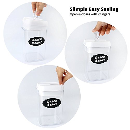 Air-Tight Food Storage Container Set - MCIRCO 7 Pieces Set Food Container with Bonus 20pcs Chalkboard Labels - Durable Plastic BPA Free - Easy Lock Lids to Keep Food Fresh - Thumbnail 4
