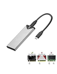 SSK Aluminio USB 3.1 a M.2 NGFF SSD Enclosure, SATA Externo Basado M.2 Solid State Hard Drive Enclosure