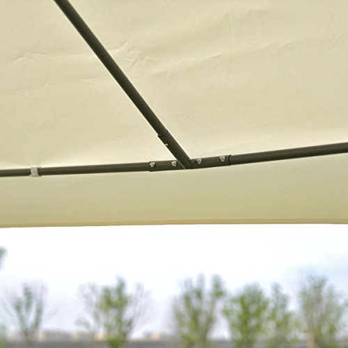 2-Tier 10'x10' Gazebo Canopy Tent Shelter Awning Steel Patio Garden Beige Cover