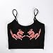 Women Chinese Dragon Snake Printed Cropped Sexy Black Backless Strap Crop Tops (as1, Alpha, l, Regular, Regular, Red, Large)