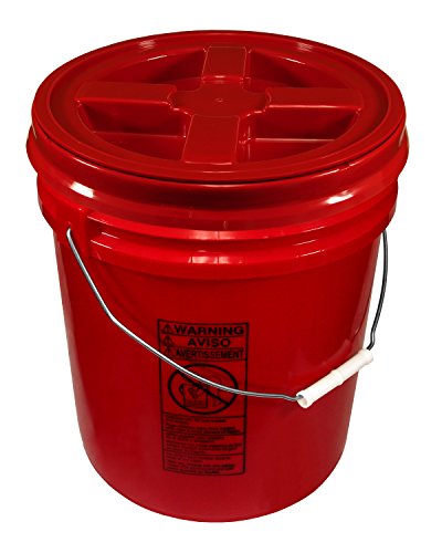 Red 5 Gallon 90 mil Bucket with Gamma Seal Lid (Red)