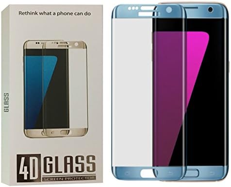 Enhanced 3D Privacy Anti-Spy Screen Protector for Samsung Galaxy S7 Edge, 4D/ Enhanced 3D Tempered Glass Full Coverage Privacy for Samsung Galaxy S7 Edge by inozin (Blue)