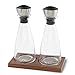 COLE & MASON Olive Oil & Vinegar Dispenser Set - Cruet Pourers and Storage Bottles with Flow Select Spouts and Gift Box