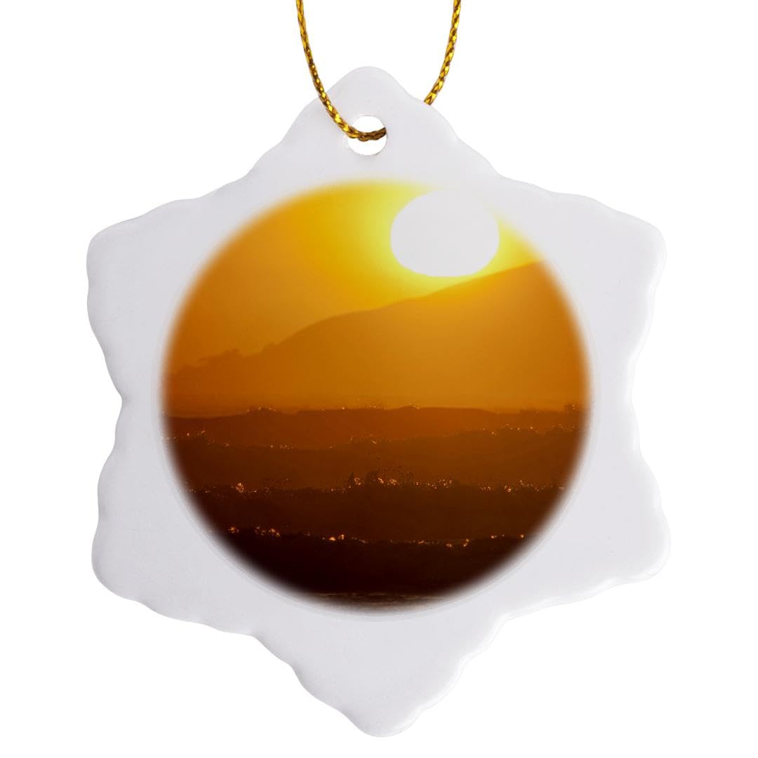 3dRose Waves Crash at Sunset at Pismo Beach California-Us05 Cha0073-Chuck Haney Snowflake Ornament, Multi-Colour, 3-Inch