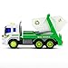 FUN LITTLE TOYS Special Garbage Truck Dump Truck Friction Powered 1:16 Simulation Truck Light Sound, 6 Wheels a Movable Bed, Green White