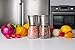 Luxury Salt and Pepper Grinder Set with BONUS Stand | Clear Glass & Stainless Steel | Ceramic Grinder w/Adjustable Coarseness | Kitchen Accessory for Fresh Ground Spices