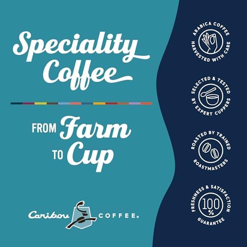 CARIBOU COFFEE, MEDIUM ROAST GROUND COFFEE, 100% ARABICA COFFEE – CARAMEL FLAVORED 66 OUNCES (6 BAGS OF 11 OUNCES)