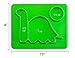 Silicone Placemat Toddler Plates - The Happy Good Dino Pad - from Freezer to Microwave to Table. Fits in a Ziplock Bag. (Green)