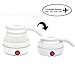 Gienar Travel Foldable Electric Kettle Food Grade Silicone Collapsible Kettle with Boil Dry Protection 600ML (100-120V & 220-240V, White)