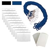 ID Badge Holder Lanyards for ID Badges - ID Holder for Lanyard Nurse Badge Reel ID Card Holder Lanyard Name Badge Holder - ID Lanyard Name Tag Holder Plastic Card Sleeves - Blue Horizontal - 55 Sets