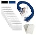 ID Badge Holder Lanyards for ID Badges - ID Holder for Lanyard Nurse Badge Reel ID Card Holder Lanyard Name Badge Holder - ID Lanyard Name Tag Holder Plastic Card Sleeves - Blue Horizontal - 55 Sets