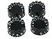 Dopro Set of 4 Black Knurled Metric LP Guitar Speed Dial Knobs Control Knobs for Epi Les Paul/Import Guitar Bass w/Coarse 5.8mm Split Pots