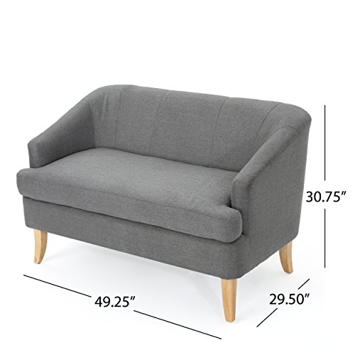 Christopher Knight Home Sheena MidCentury Modern Fabric Loveseat, Dark