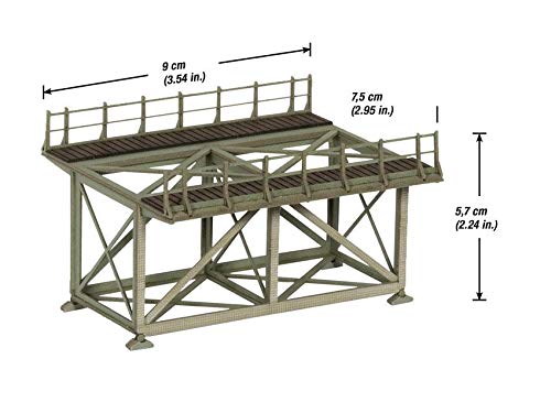 HO Scale Straight Steel Deck Truss Bridge Approach - Kit (Laser-Cut Card) -- 3-1/2