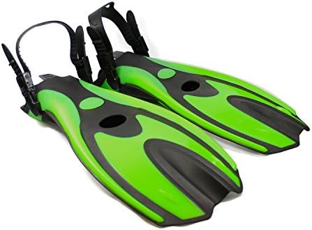 Fishtown Training Swim Fins - High Performance Swim Fins for Beginners, Comfortable Ergonomic Design, Lightweight and Flexible, Improves Technique and Muscle Strength, Adjustable Strap - Green
